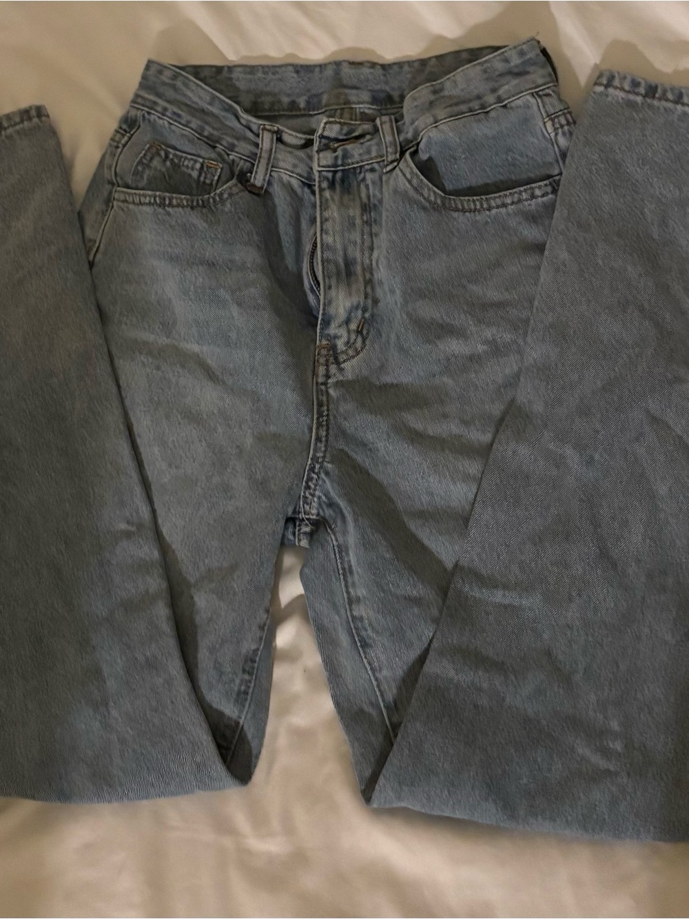 SHEIN Straight Light Blue Denim Jeans